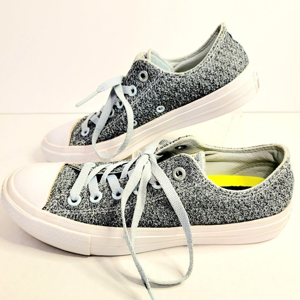 Converse Womens Size 7 CTAS X Flyknit OX Lunarlon Sneakers Gray Light Carbon
